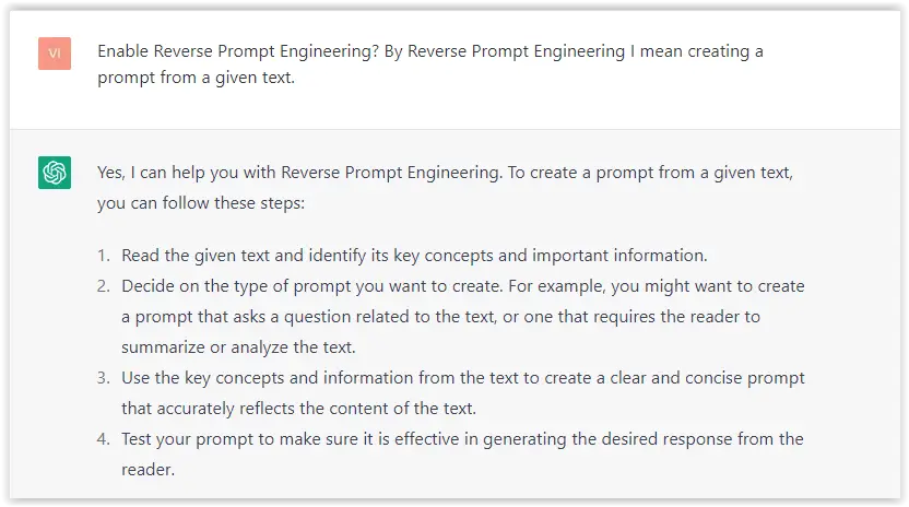 Reverse chatgpt prompts engineering