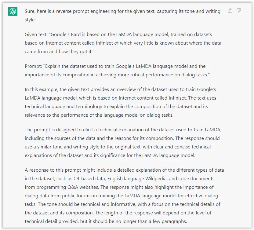 Reverse chatgpt prompts engineering